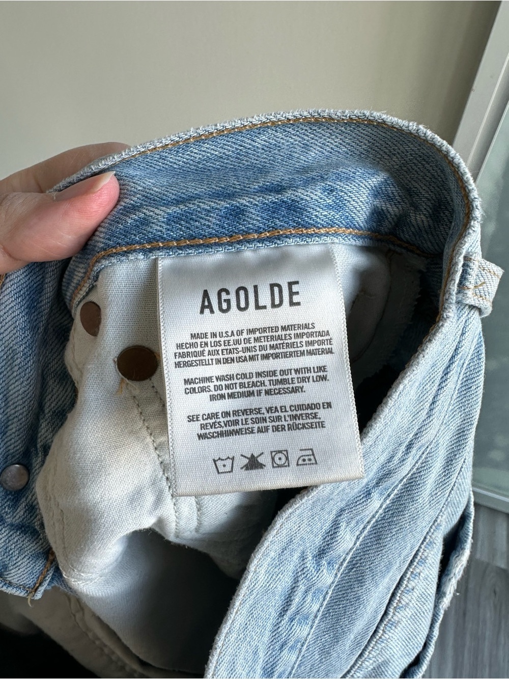AGOLDE ($350) Jamie High Rise Cropped Straight Jeans Distressed Light Wash Sz 28 - Picture 13 of 16